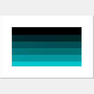 Aqua Stripe Pattern Posters and Art